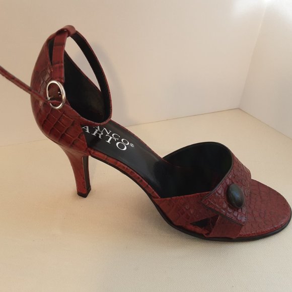 Franco Sarto Red Leather Heels | Sandals | New! 8 - Picture 9 of 14